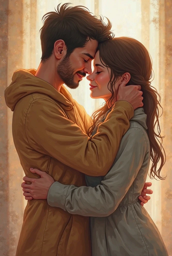 Man and woman hugging