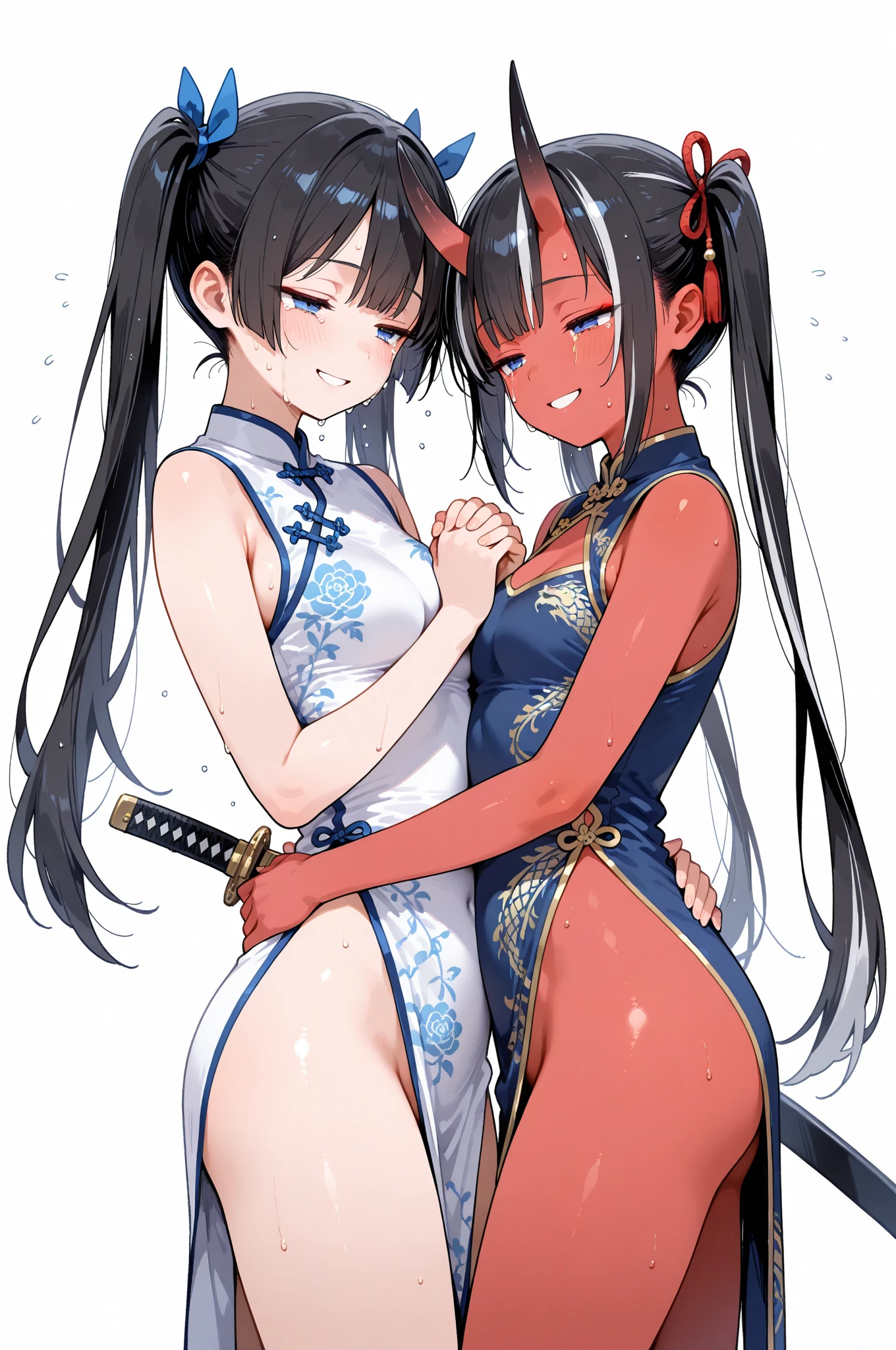1girl, (milking machine), ((projectile lactation)), nsfw, (Expressive eyes), (Perfect Face), ((cute)), Slanted Eyes, ((Baby Face)), (((female child))), (), (((Petite))), ((Flat Chest)), White skin, gleaming skin, Yellow eyes, Crying face, seductive smile, twin braids, black hair, Naked, collar, chain leash, Arms behind back, Tying your hands, ((Underground Prison)), (Sweat), standing, drooling, From the side, detail perfect piece, 16k, (Best quality)