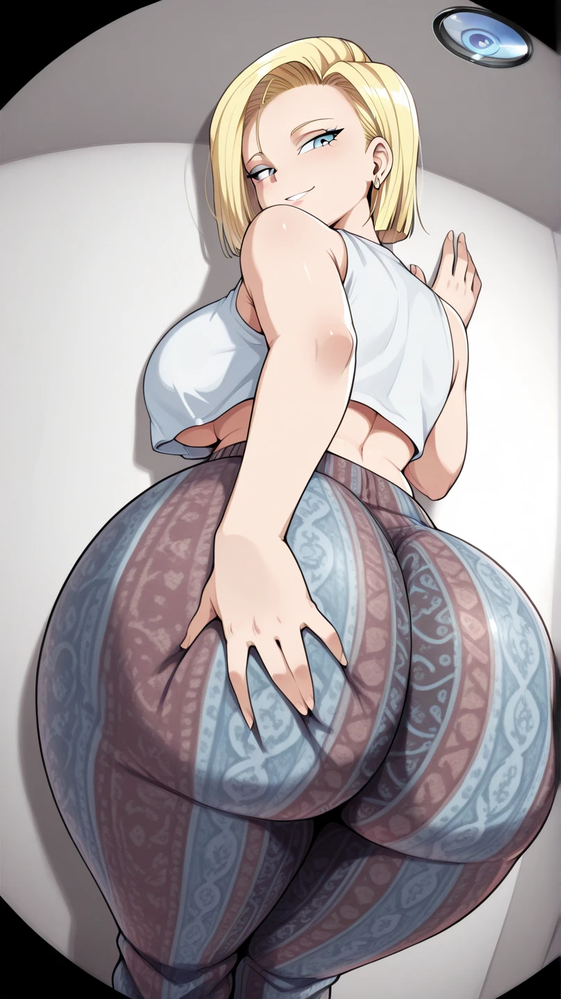 masterpiece, highest quality, High resolution, One girl, alone, sexual intercourse, Pornographic images, short hair, etsukoto, Brown eyes, fine grain, fine grain, (((Thick thighs, Plump thighs, Voluptuous thighs, Thighs alone are enough))), Huge and ample breasts, Cleavage, Huge long breasts, Naughty big,((Big breasts are important))、((Naughty thighs)), L Cup, (thin:1.4),(Tight waist:1.4), (yellow dress:1.4), ((white waist apron, white panty), Embarrassed look, blush, (((Simple Background))), ((Wide Hips)), Shiny, Oily skin, Mature mother, Calf, Seductive mature woman, Perfect body, Plus Size Model, curvy, ample, etsukoto, blush, clavicle, retro artstyle, 1990s (style), (thick thighs:1.4), (((bursting breast))), ((panty pull, panty drop)), from behind, back view, (from side:0.8), nsfw,