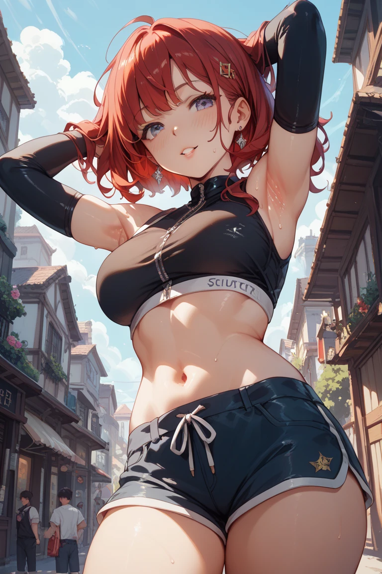 best quality,4k,8k,highres,masterpiece:1.2),ultra-detailed, extremely detailed eyes, extremely detailed body, (large masterpiece digital art), (detailed manga illustration), (detailed line art), ((perfect anatomy)), (intricate details:1.3), (ultra-detailed:1.3), (illustration:1.3), (sharp focus:1.3), (natural lighting:1.05), (vivid colors:1.3), (masterpiece), (best quality:1.4), (perfect anatomy:1.4), high quality, expressive eyes, full body, detailed face, beautiful face, perfect face, 1 girl, tall girl, ((blonde hair)), (red hair), multicolored hair, two-toned hair, ((dark skin)), (((dark skinned female))), griffon, large breasts, thick thighs, very long hair, bare shoulders, denim, (short shorts), dynamic pose, silver jewelry, choker, animal ears, (lion ears), (lion tail), thigh-highs, ((animal ears)), skin dentation, curvy, monster girl, heterochromia, (orange eye), (icy blue eye), wings, feathered wings, black feathers, green glowing feathers, thigh gap, (white shirt), black leather jacket, thigh boots, dynamic lighting, cinematic lighting, smiling, ((Greek ruins background)), Atey Ghailan, Jeremy Mann, Greg Manchess, Antonio Moro, trend in ArtStation, trend in CGSociety, Intricate, High Detail, Sharp focus, dramatic and photorealistic painting art by Midjourney and Greg Rutkowski, Jeff Bridges, ((cartoon style)), Marvel Cinematic Universe style