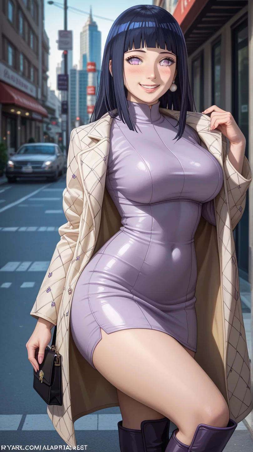 fubuki, fubuki, Black hair, (Green eyes:1.2), Short hair,Large breasts，cleavage，
BREAK black dress, dress, Fur coat, High collar, jewelry, necklace, cropped shoulders, tight fit clothes, tightly dress,,
BREAK outdoors, City,
BREAK looking at viewer, Break (Masterpiece:1.2), Best quality, high resolution, Unity 8k wallpaper, (illustration:0.8), (Beautiful detailed eyes:1.6), Extremely detailed face, Perfect lighting, Extremely detailed CG, (Perfect hands, Perfect anatomy),