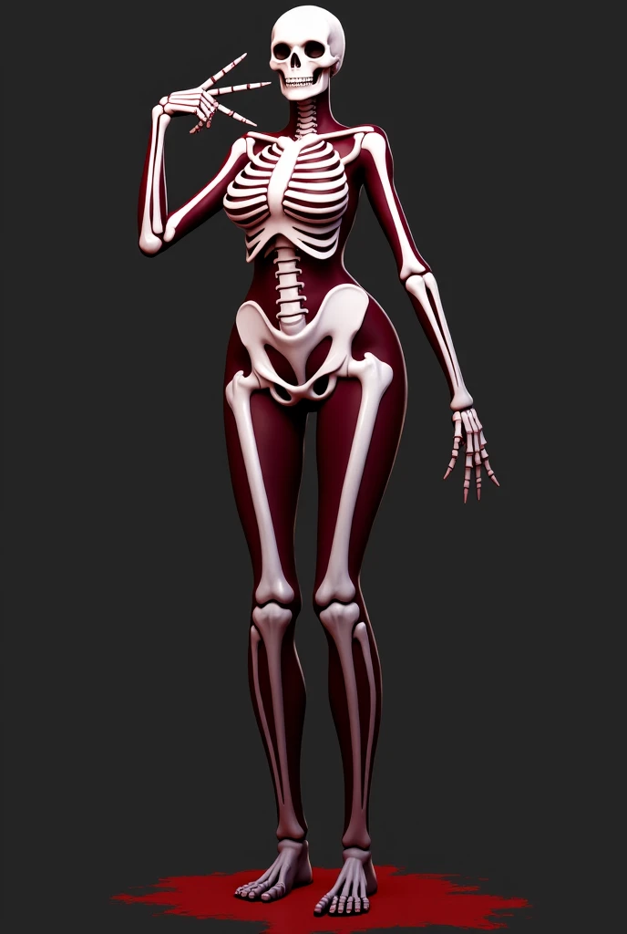 (8k, RAW photo, best quality, masterpiece:1.2), 1girl, (((solo))), (((full body))), bone, (skeleton:0.6)