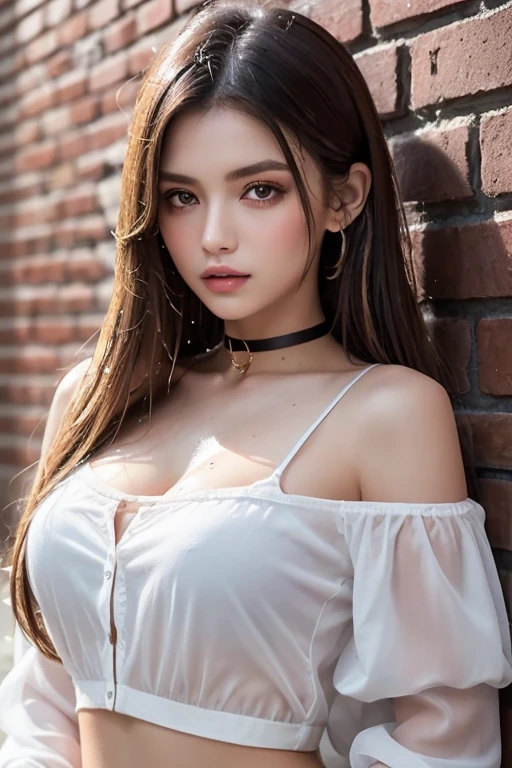 (((high resolution images))), Ultra high resolution.realistic, UHD, Masterpiece, Trending on artstation, Portrait, throw, 1 girl, beautiful, Cute face, beautifulที่สุดในโลก, soft, Delicate, Detailed eyes, fine hair, rift, (hand work:1.2), throw hand work, (long red hair), (large sagging breasts:1.3), (how on breasts:1.6), how, (Wear a tight-fitting nurse's uniform.), medical amulets, stethoscope, inspection, sunbathe, Sunset hospital ward background, Bokeh, depth of field, (warm glow:1.2), (soft lighting:1.1), (shadow),