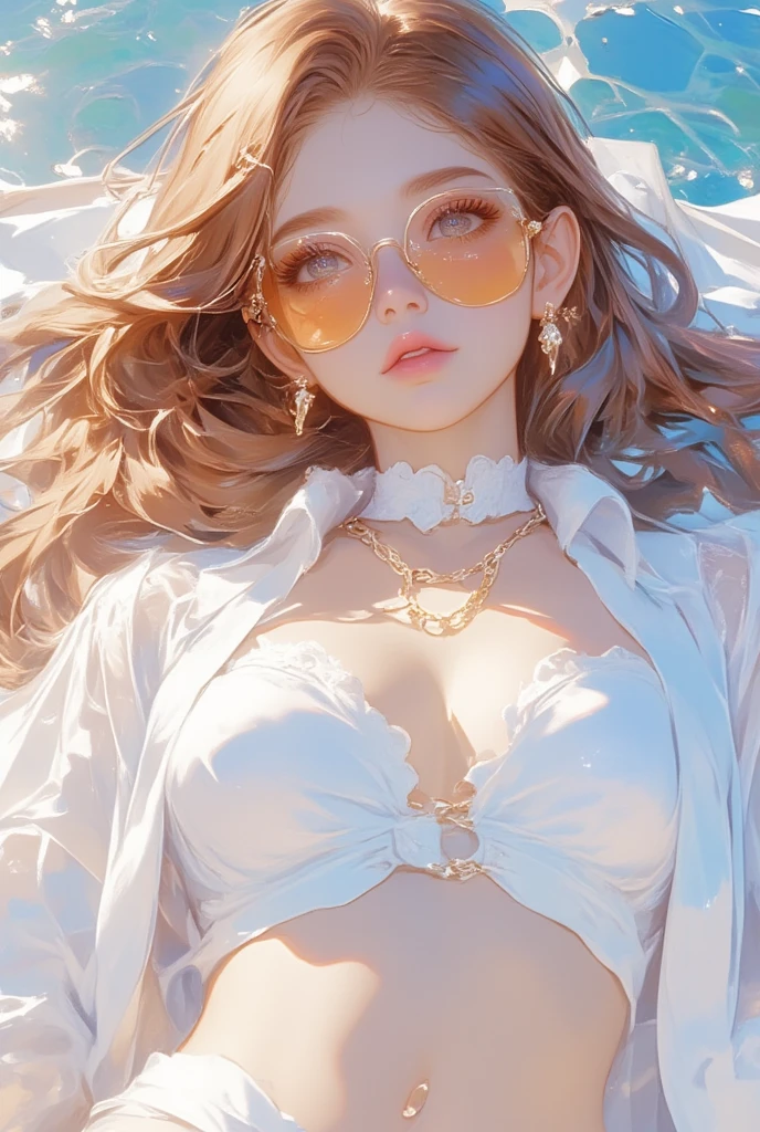 (Realistic:1.6),(High resolution:1.6),(alone, ),(Thin woman:1.2),(Beady Eyes),(Hollow Eyes),(Light brown hair),(Slender body),(Show off your ribs),(experience an orgasm),(Preteen),(Small breasts)，(Flat Chest),(Ahegao),(Ecstasy),(sexual excitement),(A white one-piece dress that lets your skin show),(Harness),(constrained),(Hands tied),(Tied up and unable to move),(masochism),(eroticism),(Both armpits are visible),(Hands behind head),(Sexually assaulted),(Paper Panties),(Paper Bra)，There is a white liquid in a container at your feet.，Bathe your face with milk，Bathe your breasts with milk，Bathing your feet in milk，Sweating profusely，Bleeding from the stock，Young body，low length，Drooling，Lie on your back，the lower abdomen swells，Full-body composition，Fisheye Lens