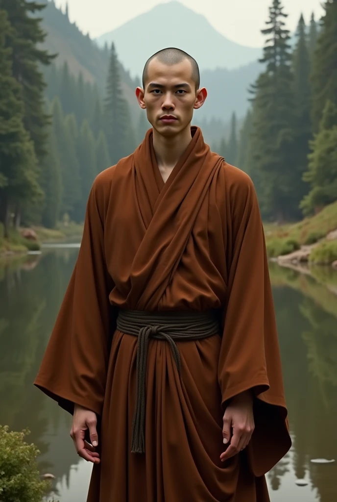 youthful muscular monk,kpop idol , detailed short hair cut, tow-headed, shirtless :: without robe, Buddhism, serene, a detailed Dark Brown robe, Full Body Shoot, walking pose :: manly, look at camera, (eyes contact), manliness posture, manly deportment, virtuous, masculinity, manliness, ultra detailed facial parts, ultra detailed neck, Manly, waterfall background, orgasm expression, professional photograph, soft focus, (8k, RAW photo, best quality, masterpiece:1.2), ultra detailed, ultra high res, perfect anatomy, extremely detailed body parts, very symmetric body, asian, 18 years old, shirtless :: high detail, detailed face, detailed eyes, proportional eyes, ultra detailed open mouth, Leaky abs :: ultra detailed, thin, narrow waist, realistic, human skin, extremely detailed fingers, handsome chad chin, shirtless, masculine, human skin, handsome, Attractive, high detail RAW color photo, depth of field, photograph from front, perfect composition, ultra detailed hands, ultra detailed fingers, naked, super big dick, open legs.