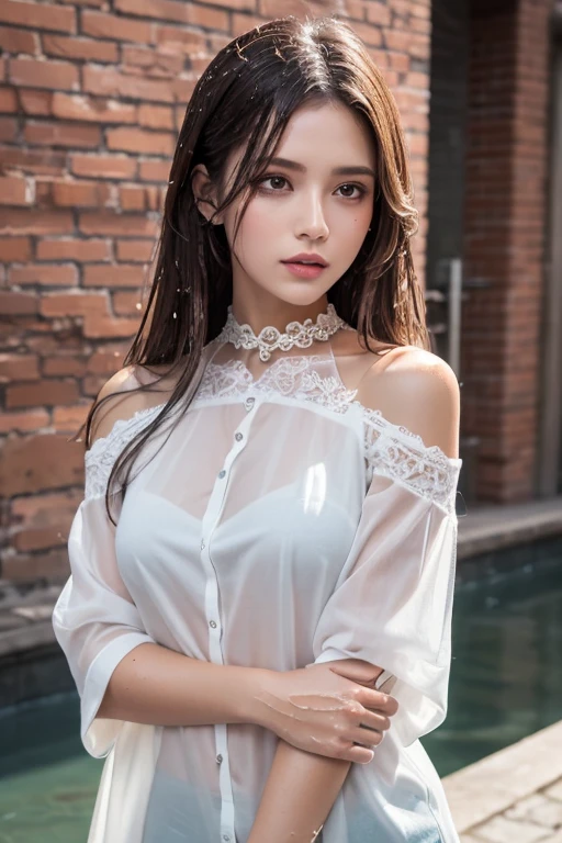 (masterpiece:1.3), (8k, Realistic, RAW Photos, Best image quality: 1.4), (Random Hairstyles:1.2)、(Highly detailed face)、Attention to detail、double eyelid、(Dark Eyes),(Sharp focus:1.2)、((whole body:1.5)),One Woman、Beautiful woman:1. 4,20-year-old woman、smile,Woman with a perfect body,Beautiful Abs,Chest-length hair、Highest quality、masterpiece、Ultra-high resolution、(Realistic:1.4)、super high quality、Symmetrical face、The face is very realistic、Photo level、8k最高画質はフル、Sebaceous reflex、The face is very realistic、Extremely realistic skin、Realistic light and shadow effects、(Pure and elegant girl),Professional Lighting、((Swayback stance)),Beautiful thighs,(Sexy pose,Seductive pose),Recurve your hips back,Bend your waist,((Beach at night)),Accentuate your cleavage,(Wet body,My body is wet,Soaking wet),((Underarm)),(((,see-through white shirt))),(Shorts),((Town,outside)),((Dancing))