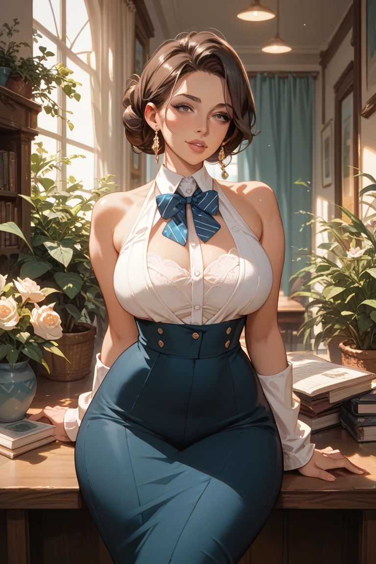 Character style Cartoon style digital illustration GTA style female style beautiful breasts symmetrical medium breasts Fiona with war marks Cartoon image of a woman .Ilustra??o estilo desenho animado, estilo de arte dos desenhos animados, estilo de arte dos desenhos animados, digital illustration style, estilo atompunk design de personagens altamente detalhado, arte digital detalhada coragem, Forest fan art, Design de personagens de retrato, beautiful digital illustration, retrato de alta qualidade, Arte em quadrinhos, mulher jovem cabelo com transas lindas . Eyelined eyes Medium large bust and wonderful sexy clothes.