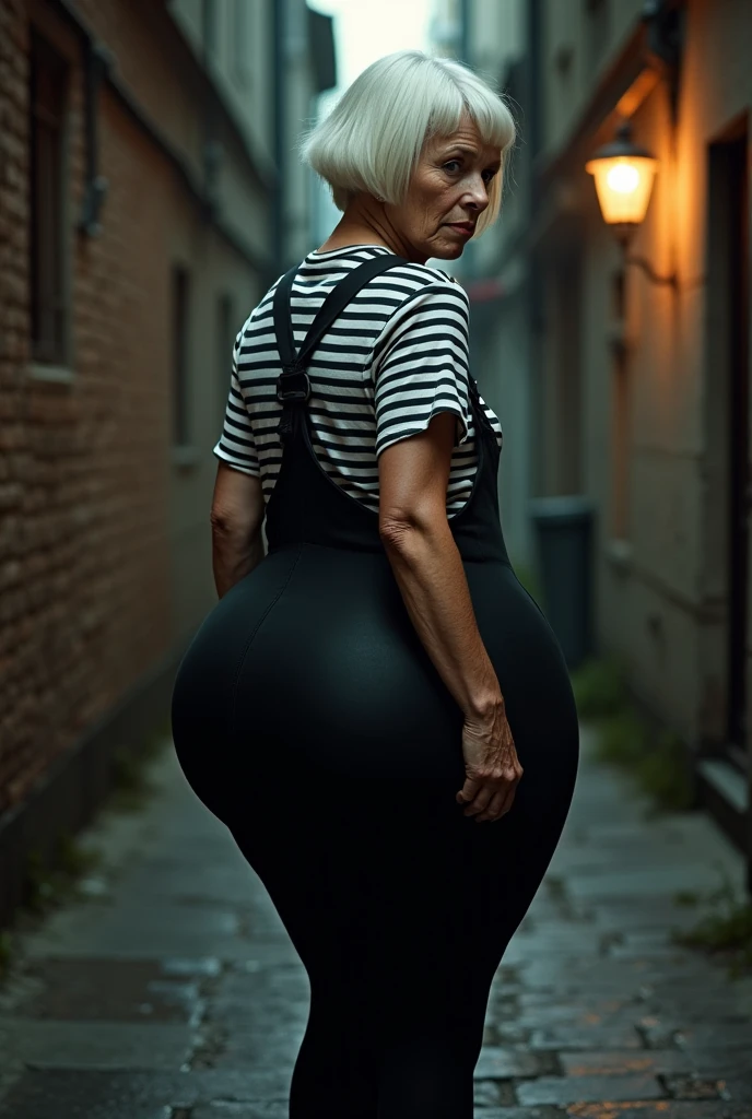 (((Huge sexy booty granny))). Big butt cheeks. In mime outfit - SeaArt AI