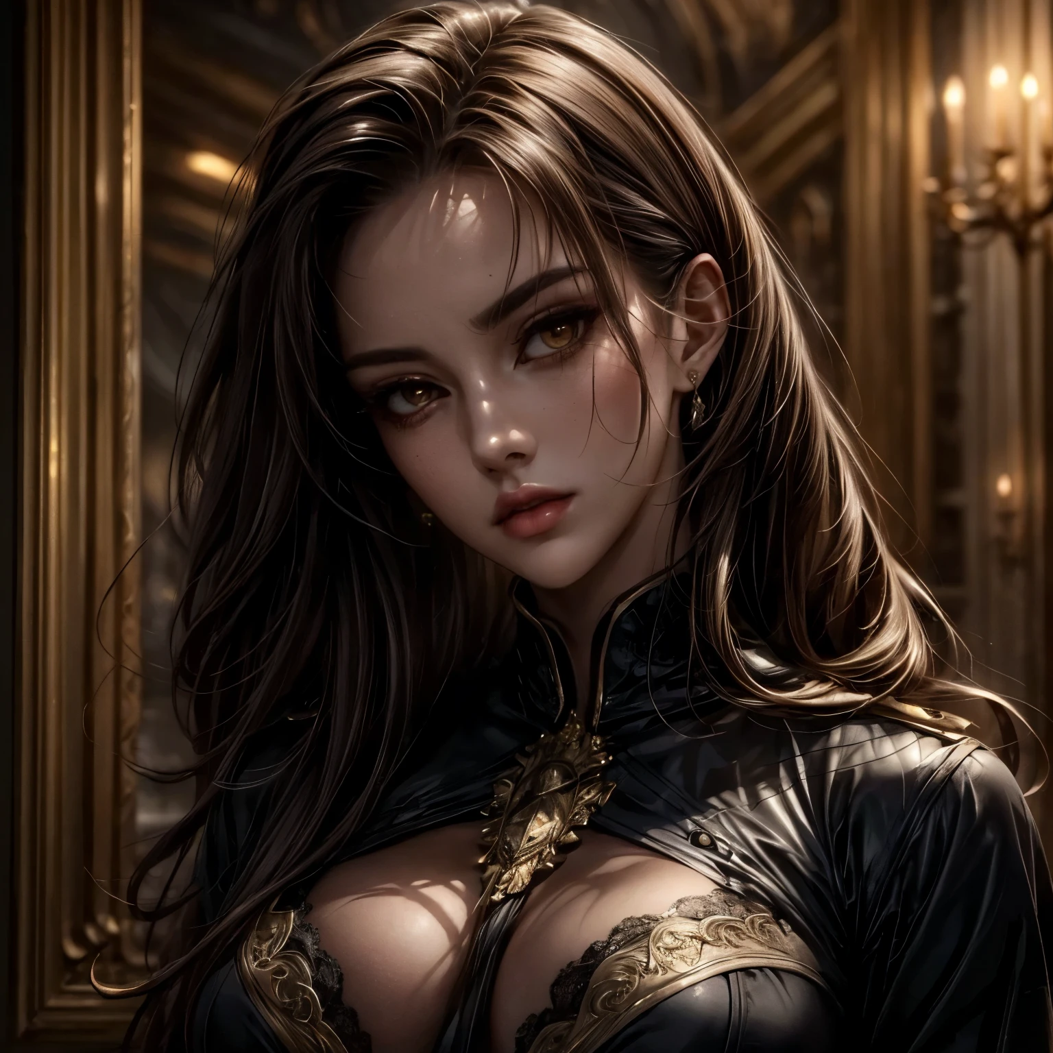 ((extreme quality)), ((Masterpiece)), ((Enrich the picture，Masterpiece level quality)), golden hair, long hair, very big breasts, golden eyes, fierce woman, ultra eyes details, RAW 4K, Realistically , ( cinematic lighting, moody, textile shading), perfect proportions, ultra detailed, volumetric lighting, soft lighting, glossy skin, beautiful face, Special face details, strong emotions, elegant gesture, Detailed facial features, Long eyelashes, contrast, Incredible atmosphere, Fascinating setting, Haunting beauty , army, army uniform,