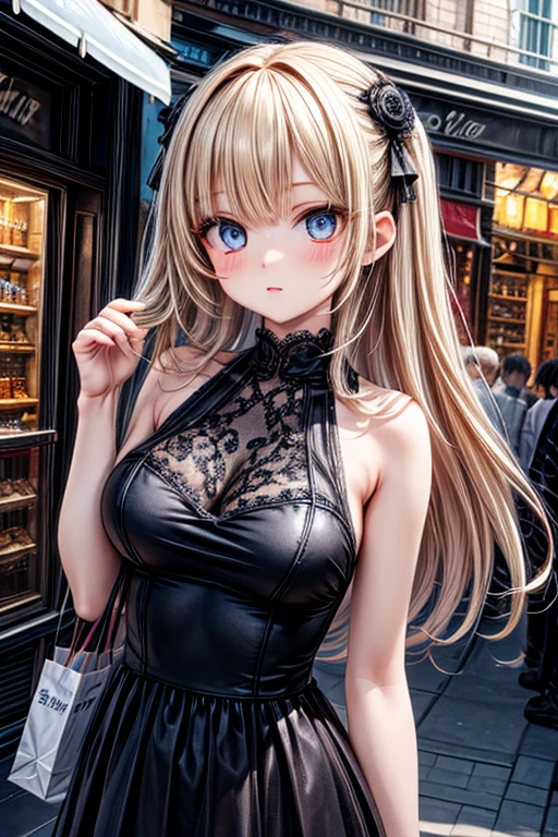 (La mejor calidad) (obra maestra ) Cara perfecta. kawaii & Siniestra princesa belleza joven en la ciudad de Nueva York.