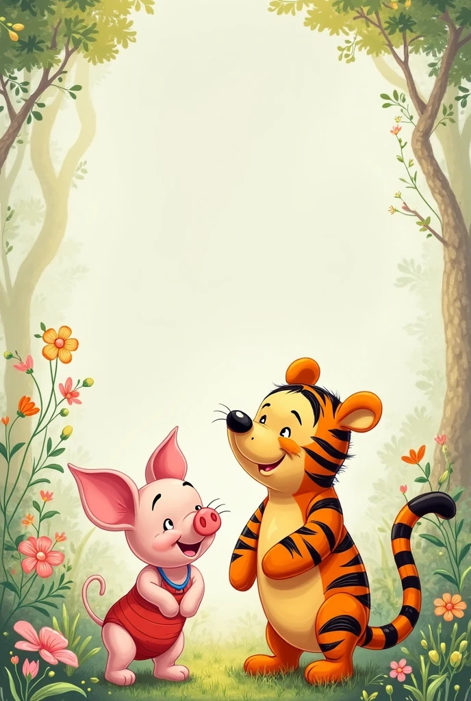 I would like to create a background to create a Winnie the Pooh themed baby shower invitation that has flowers.