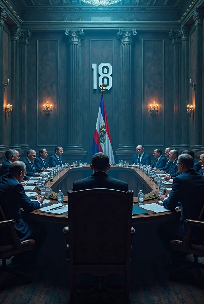A photo of Putin strategizing with military advisors in a war room,original,Vladimir Putin, the Russian President, presents a carefully crafted image: he is typically seen with a short, neat haircut and a lean, athletic physique, often dressed in suits that project an image of formality and power. His public persona is one of sternness and resolve, with a steely gaze and a rarely seen smile, adding to his aura of seriousness and determination.