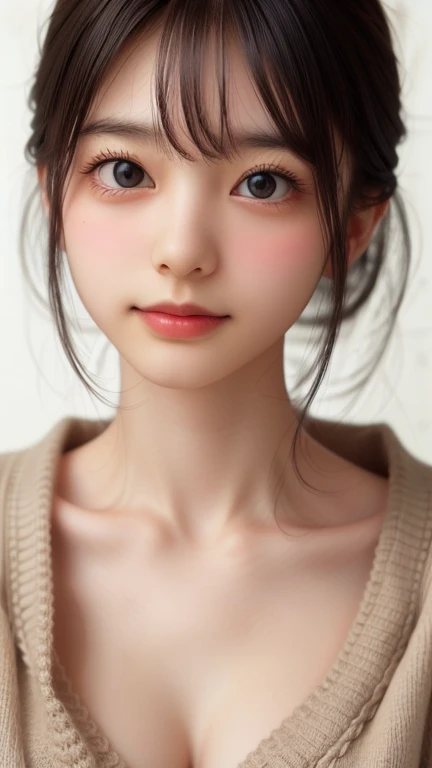 anime girl with ponytails and a bow making the peace sign, kawaii realistic portrait, realistic cute girl painting, cute anime girl, cute digital art, adorable digital painting, realistic anime 3 d style, cute anime girl portrait, cute portrait, cute detailed digital art, portrait of cute anime girl, cute kawaii girl, portrait anime girl, ruan cute vtuber