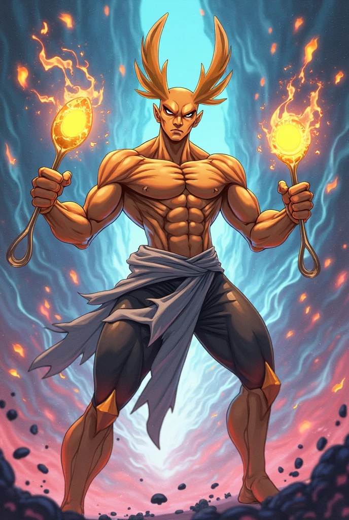 Iron Fist, Marvel, 1man, shirtless, martial arts, yellow mask covering upper face, white eye patterns with black outline, muscular, green costume, yellow belt and boots, burning fists, black dragon tatto shapes into a circle, dragon aura, mystical