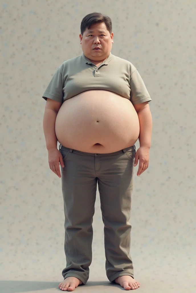Fat white man without clothes with big penis