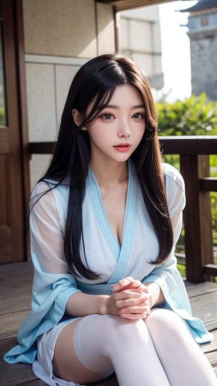 highest quality、(professional writing)、masterpiece、Detailed workmanship、(high resolution:1.1)、(8K, High resolution:1.2)、(RAW photo, photorealistic:1.3)、slender body shape、high definition face、(Face is in focus、high definition eyes)、(Focused, symmetrical pupils:1.2)、High-definition and beautiful skin、firm skin、natural makeup、gross lip, High-definition hair texture, (japanese woman、high school girl:1.3)、、(hair bun:1.2), unparalleled beauty、break (A patterned yukata with an open hem, multiple color:1.3) break bedroom, (on the bed、I have my hands on my chest:1.3)、(lying on one’s back:1.3), (shy face), medium breast, cleavage, (nipples), (very embarrassed, blush:1.3)、(shot from above:1.2), looking at viewer:1.2