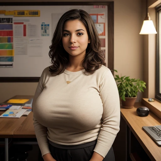 ((1girl)), Female Politician, Middle-aged Woman, Plump, 56 years old, ((Governor uniform:1.3)), Long Skirt, Portrait, ((Messy Office:1.2)), ((Sweat:1.0)), ((Upward Gazing:1.3)), ((Mix of Czech-Filipino Heritage:1.1)), ((Ex-Gravure Idol:1.1)), ((Tight Clothes:1.2)), ((Half-Naked:1.0)), ((Breasts Out:1.0)), ((K Cup:1.0)), ((Fake Implant:1.0)), ((Massive Cleavage))
