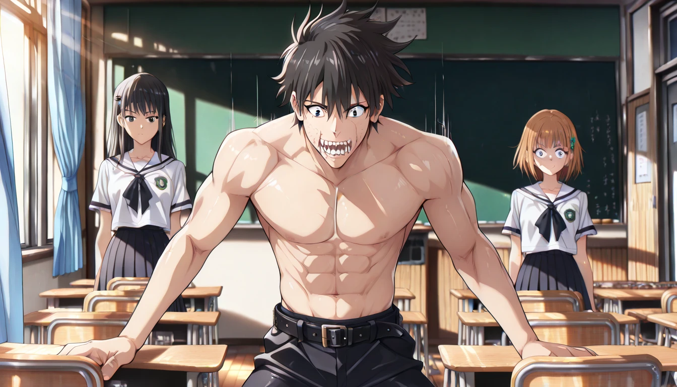 1boy、Handsome Men、Japanese male, 、Completely naked、Full nudity、erection、Huge penis、Highest quality、Realistic、beautiful、Sad look、 ((((Both arms were tied up with rope)))), ((((A very tight rope is crisscrossed over the chest)))),(((Body bound with tight rope)))、whole body、Surrounded by men and women in uniform、In a school classroom、erection、完全Completely naked、On all fours、Prostration、His arms are tied over his head、Mash Hair