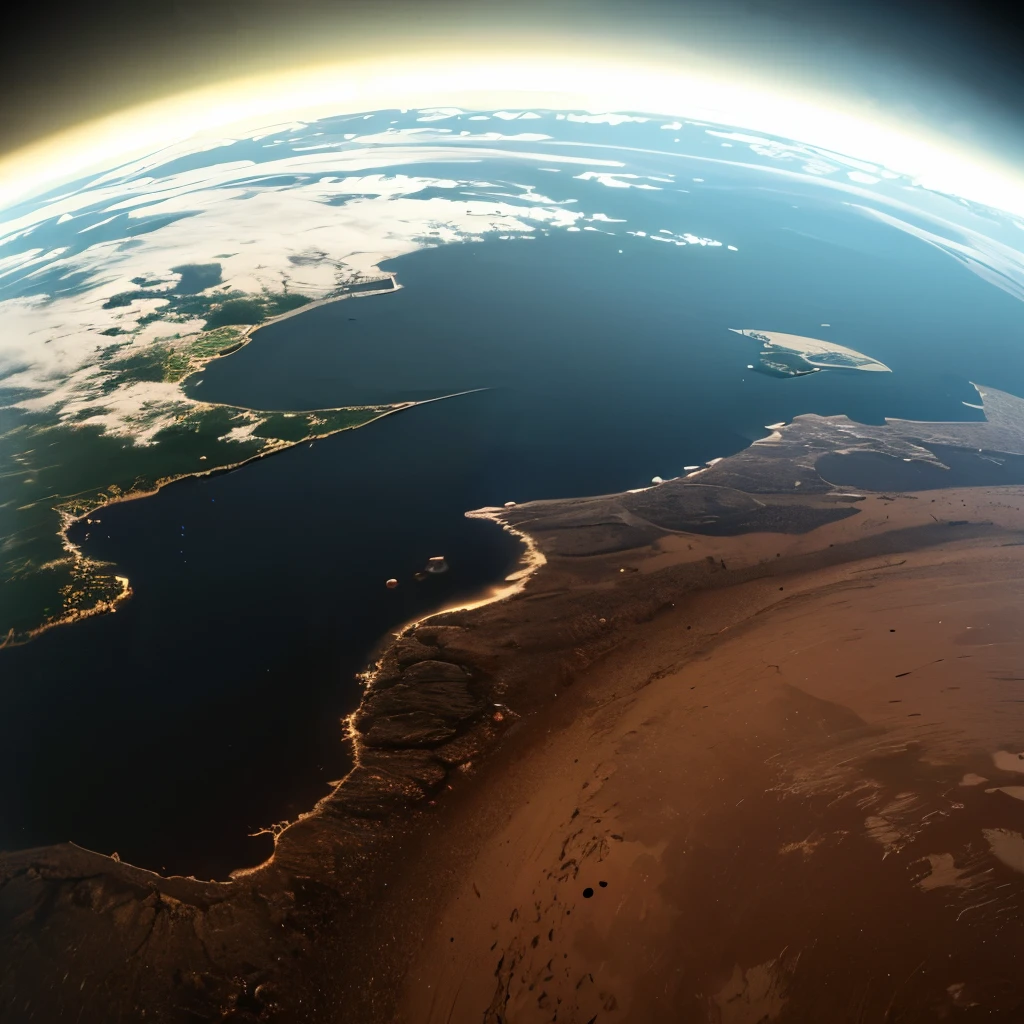 a close up of a picture of a planet with a black background, terraformed mars, terragen, the planet, mar planet, the earth, terraforming, circular planet, earth outside, hollow earth, our planet, north hemisphere, planet surface, with earth in the background, planet overgrown, post-apocalyptic earth, planet earth, prehistoric planet