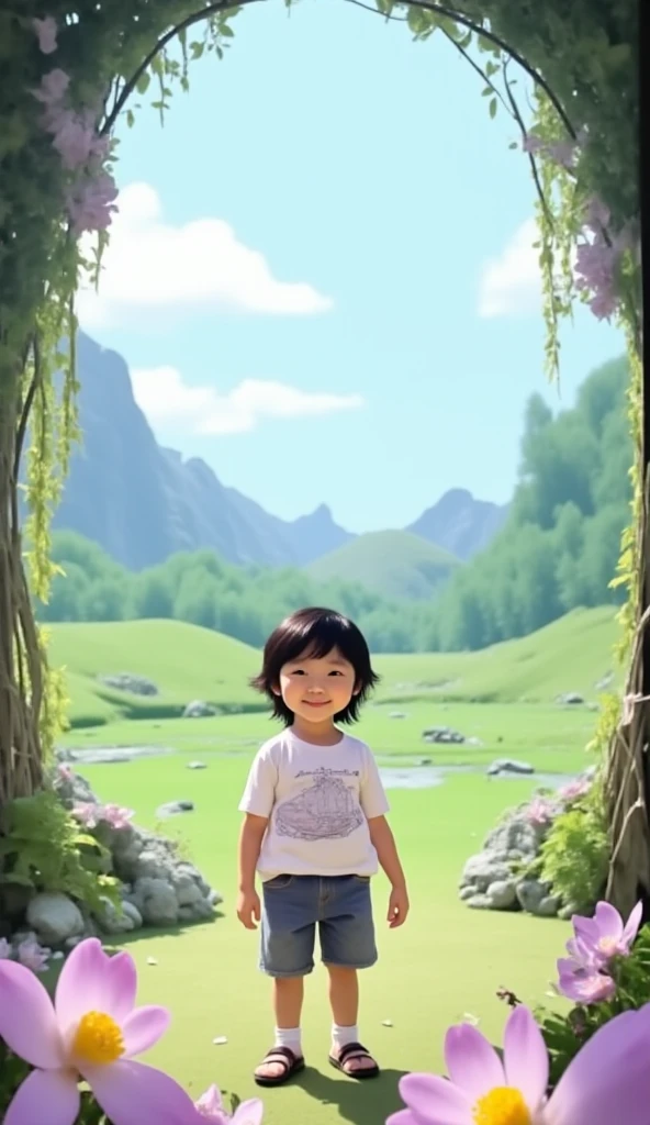 a close up of a cartoon boy with a backpack standing on a rock, adventure hyper realistic render, adorable digital painting, cute 3 d render, 3 d character render, pixar portrait 8 k photo, 3 d animated movie, 3 d render and matte painting, matte painting portrait shot, 3 d character, 3d character, 3 d cartoon, animation style render