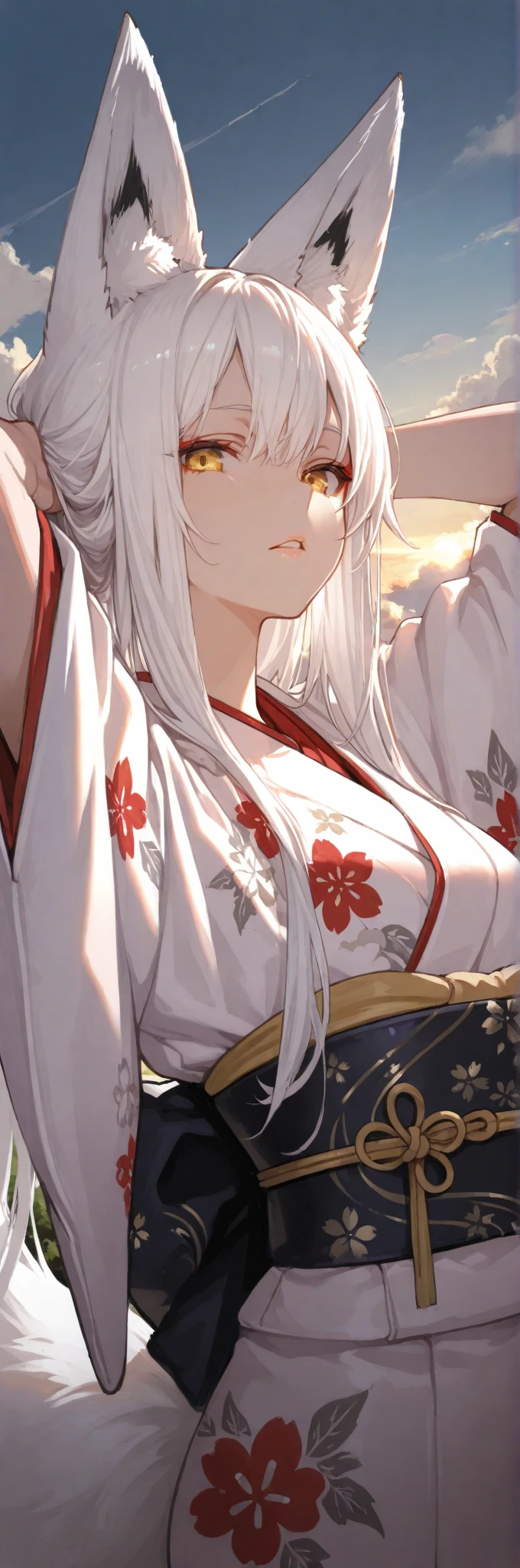 (masterpiece:1.2, Highest quality), (Realistic, photoRealistic:1.4), Beautiful illustrations, (Natural Side Lighting, Cinema Lighting), Looking at the audience, Upper Body, (Front view), 1 girl, Perfect Face, Symmetrical cute face, Glowing Skin, Baby Face, Long eyelashes, (Large Breasts), (Wide Hips),Beautiful Hair, Beautiful Face, Beautiful and beautiful eyes, Beautiful body, Beautiful breasts, Beautiful thighs, Beautiful feet, Beautiful fingers,(Beautiful views),(Cute Smile:1.2, Excellent), Japanese, high school girl,(Long Hair:1.8, Straight hair:1.7, White Snow Hair), Parted bangs, Emerald green eyes, Long eyelashes, (Thick thighs),The whole body is visible, Dynamic Angle, Perfect body,Very embarrassing panic smile, A character based on the Sengoku warlord Tokugawa Ieyasu,Her outfit incorporates Tokugawa Ieyasu's distinctive armor and symbols.、Expressing elegance and strength,The background is a dynamic seascape in the style of Katsushika Hokusai.、The colors are vivid and the touch is full of movement.