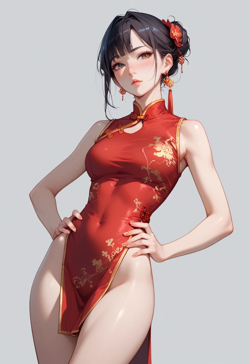 Gentle and charming Chinese beautiful woman, Half-body photo, delicate and sexy clavicle, charming oval face, Double eyelids, vivid peach blossom eyes, pink lips, small-nose, bared shoulders, focused face, Close do rosto, ultra high definition, super details, elegant standing posture, ultra-thin wet wire that transmits light