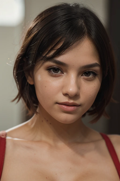 1girl, naughty, beautiful detailed eyes, beautiful detailed lips, extremely detailed face and eyes, long eyelashes, mini skirt, transparent top, wet clothes, short brown hair, brown eyes, small lips, curvy fat body, shiny glowing skin, indoor scene, (best quality,4k,8k,highres,masterpiece:1.2),ultra-detailed,(realistic,photorealistic,photo-realistic:1.37),HDR,UHD,studio lighting,ultra-fine painting,sharp focus,physically-based rendering,extreme detail description,professional,vivid colors,bokeh,portrait