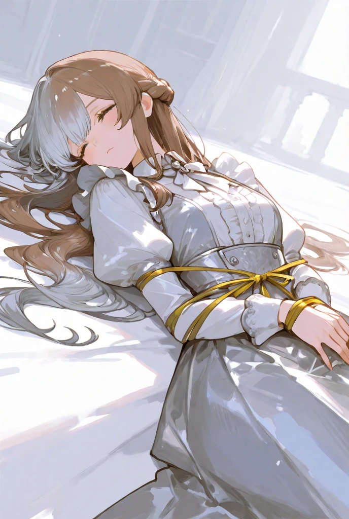 (very detailed CG 통일성 8k), (best quality),(very detailed),(ultra high resolution), 1 woman, (sailor uniform:1.4), (rope bondage:1.4), (tie a woman's breasts with rope;1.3), (tie arms with rope:1.3), (tie a person with a rope:1.3), (Knees tied with rope:1.3), (Ankles tied with rope:1.3), gag with a white cloth, dark blue skirt, Park benches, (black hair:1.4), High school girls, (black stockings:1.4), (Black garter belt:1.3), ((Brown loafers)), I'm in tears, (hair band:1.4), blurred background, blurred background, arms back, boundary, from behind, OTN, naked, Chest enlargement, White mucus coming out of the vagina, beautiful