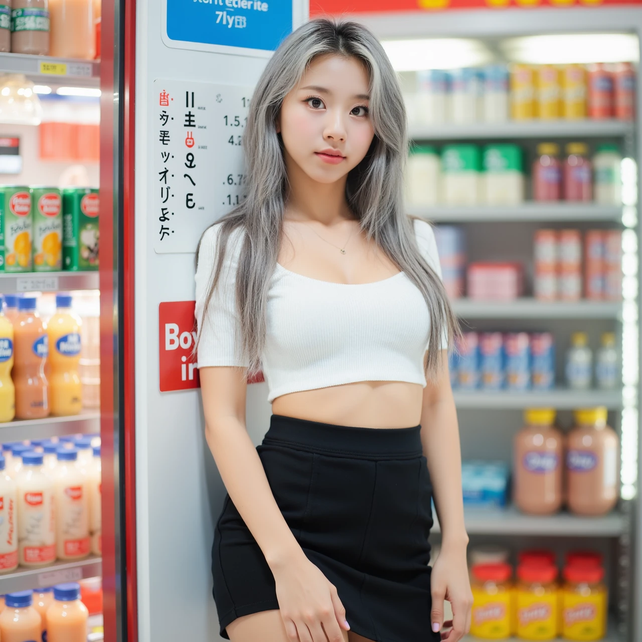 (2 girls:1.1), sitting in the seat, ((Late-night convenience store:1.3))in, , school bag, shirt,
(from below:1.2), A girl is looking over her shoulder,1 girl, beautiful japanese woman, thin cloth, (butt sticking out: 1.2), detailed face, short hair, (huge breasts, cleavage:1.2),(Swimsuit:1.3), (camel toe),cute,cute, Wet,from behind, buckshot,, A girl is looking over her shoulder, beautiful vintage colors, Instagram (photorealistic, High resolution: 1.4), look at the viewer, full body (8K, Raw photo, highest quality, masterpiece: 1.2), (realistic, photorealistic): 1.37), (sharp focus: 1.2), professional lighting, photon mapping, radio city, Physically based rendering, (white skin: 1.2), (small: 1.2), Viewer&#39;s line of sight, (middle hair: 1.5), portrait, purple eyes, (silver hair: 1.1), bangs, (simple background: 1.4), one person in, Upper body, realistic, (masterpiece: 1.4), (highest quality: 1.4) , (Glossy skin), fashionable girl, compensate,
