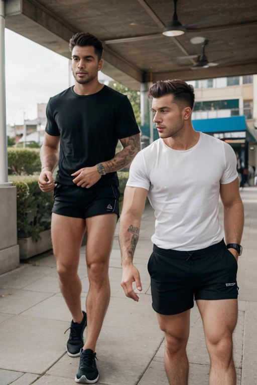 2 Arafed men usando cropped babytee