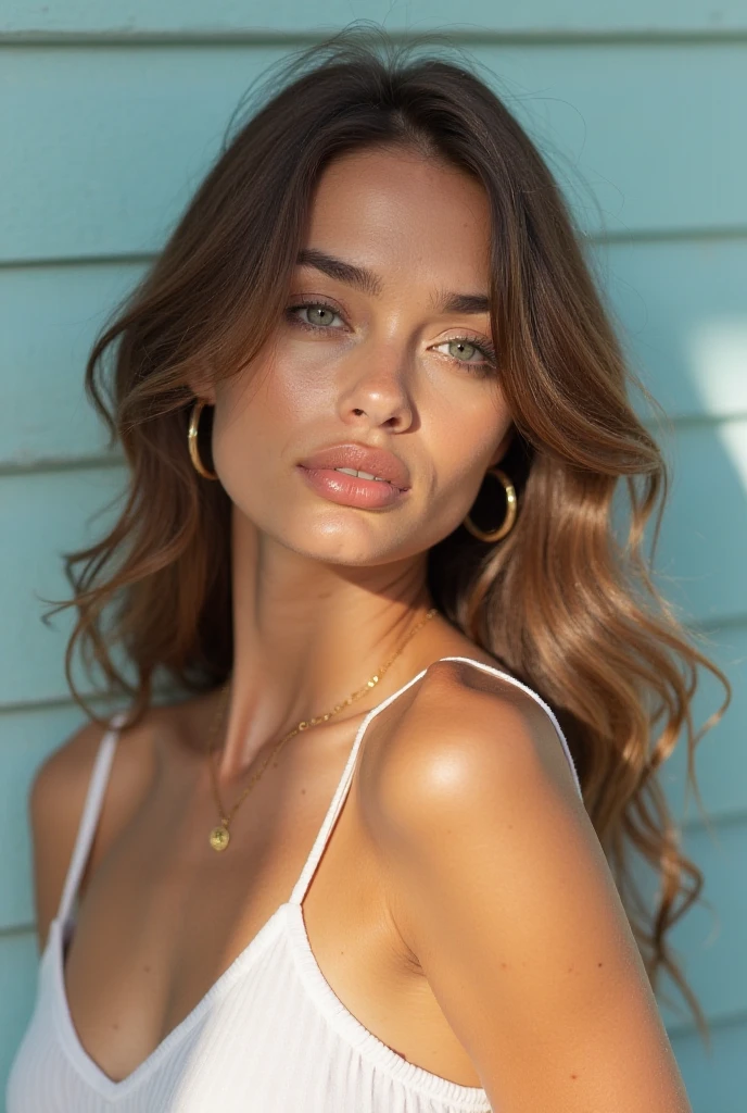 Adriana Lima, model visage parfait, Visage impeccable, avec des traits du visage symétriques, visage parfait et yeux, nettoyer beau visage symétrique, Des traits du visage parfaits, Nettoyez parfaitement le visage symétrique, magnifique visage attrayant, cheveux blonds épais, chaude menue, Fille ukrainienne, brun-blond-cheveux joli visage, Dasha Taran,  Adriana Lima, ce_girl, posing on a chair on a terrace, golden hour, seductive. sexy, with long wavy hair. She has an angelic face, perfect eyes, bedroom look, Her personality is gentle and intellectual, and she is seductive, she is wearing a lace dress, off shoulder, soft and sincere expression that exudes seduction, generate a realistic image of her, capturing all these details and characteristics. Ensure that the image conveys her essence, (Raw foto:1.2), (Photorealsitic:1.4), a beautiful detailed girl, extremely detailed eye and face, beatiful detailed eyes, Ridiculous, unbelievable Ridiculous, huge filesize, ultra-detailliert, hight resolution, ighly detailed, top-quality, masterpiece, Hyper High Detail, Cinematic lighting，From Side ,Modern