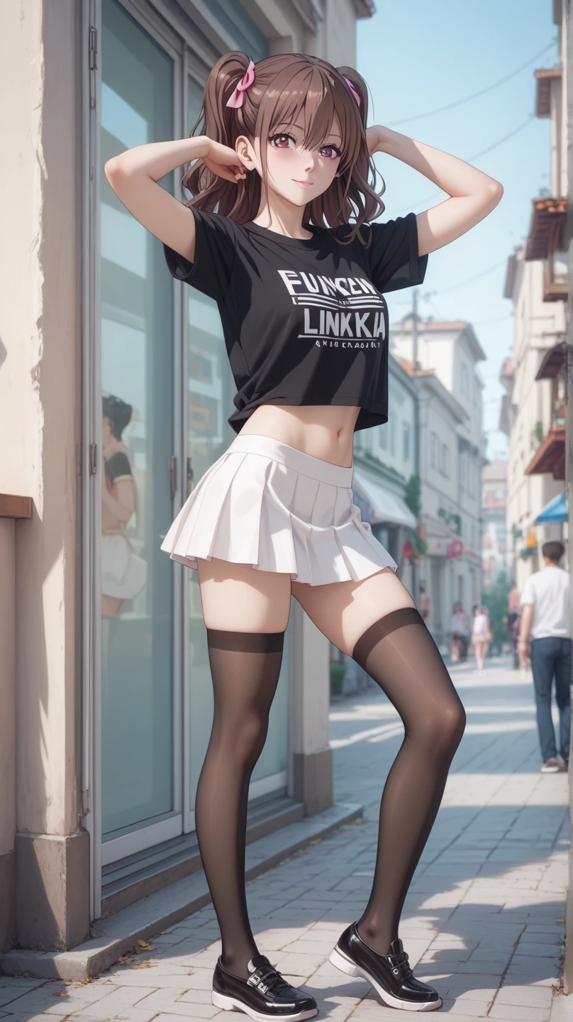 Superskirt，transparent panty，teens girl，medium boob，Go up the stairs，tight tshirt，prette，Slim，