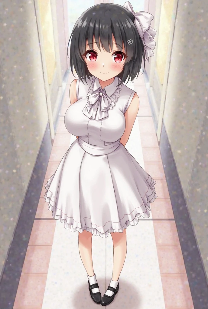 big breasts:1.2、、highest quality、very detailed、Very realistic eye masterpiece、highest quality、very detailed、NSFW、nipple、city、crowd、black hair、No panties、from below、pussy、love juice、big breasts、Lifting the skirt with one hand、masturbation、Pee、crowd、pussy、perfect face、long hair、、sit、White dress、sundress