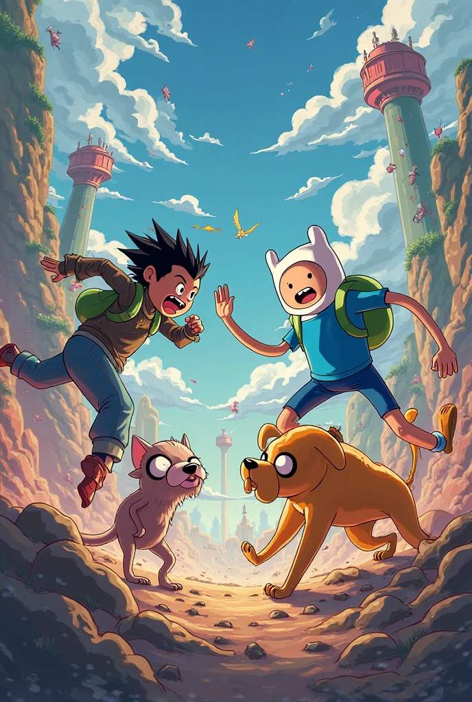 Gumball and Darwin vs Finn and Jake Anime 