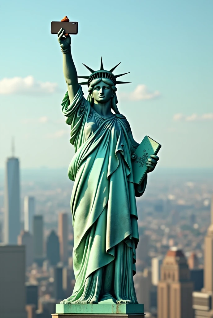 Statue of Liberty with a resistor in her hand 