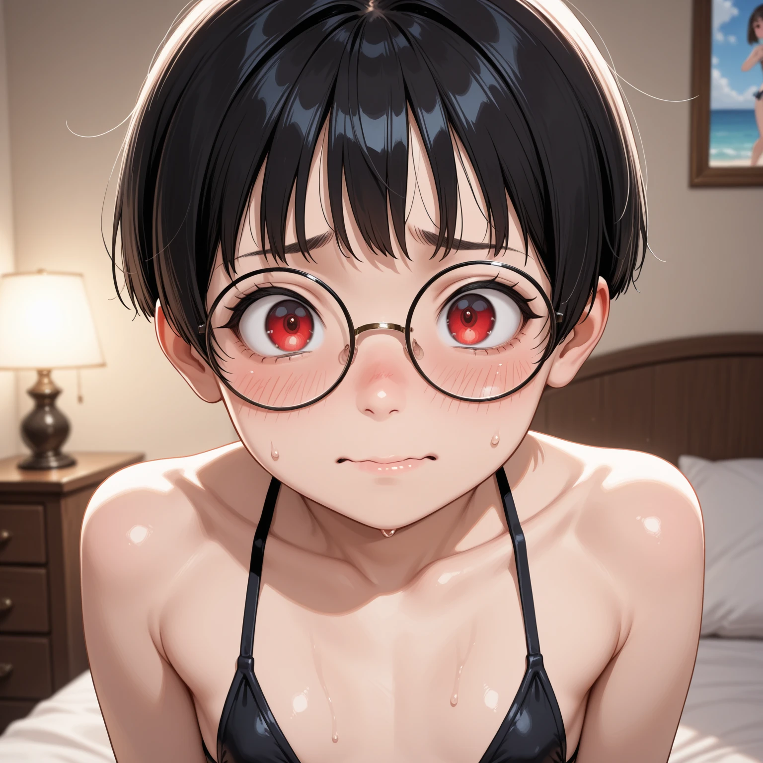 nodokamanabe, nodoka manabe, short hair, brown hair, (brown eyes:1.5), glasses, semi-rimless eyewear, red-framed eyewear, under-rim eyewear,
BREAK sakuragaoka high, full body, nude body, small breasts, tiny hips, pussy,
BREAK indoors, classroom,
BREAK looking at viewer,
BREAK (masterpiece:1.2), best quality, high resolution, unity 8k wallpaper, (illustration:0.8), (beautiful detailed eyes:1.6), extremely detailed face, perfect lighting, extremely detailed CG, (perfect hands, perfect anatomy),