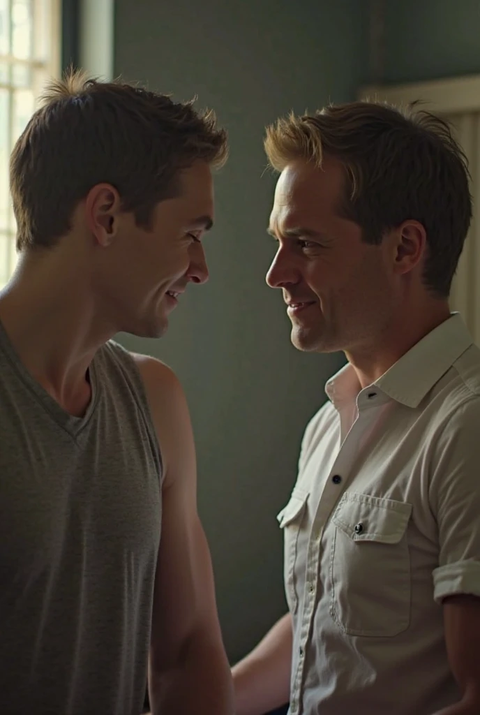 Henry Cavill and Chris Evans in a gay porn scene, where their Dicks are uncover.