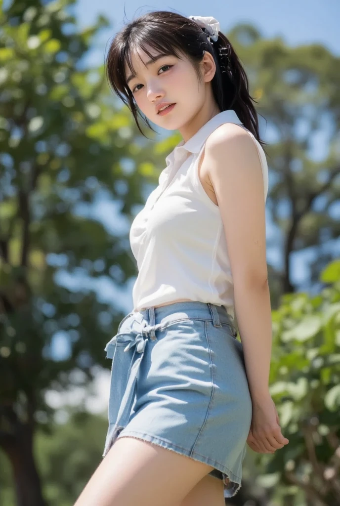 ((Highest quality, 8k, masterpiece: 1.3、Full Body Shot、Spread your legs、No pants、Very good、barefoot)), sharp: 1.2, Perfect Body Beauty: 1.4, Slim Abs: 1.2, ((Leaning forward: 1.2、Nipple erection:1.3)), (Open shirts are see-through: 1.6), Close your face: 1.5, (((Highly detailed face and skin texture, Beautiful Eyes, double eyelid))), Side view of the camera