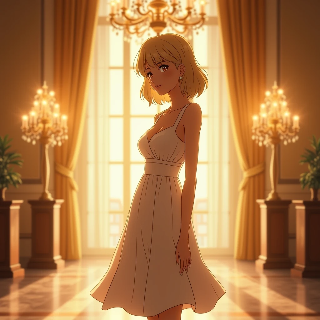 masterpiece,best Quality,ultra detailed,(Film grain:1.3), film frame, black and white illustration, 1woman,cool,curly hair,modern girl, blond hair,white round hat, long white dress, white pumps, sitting on edge of fountain, one leg raised, European street scene, building, street lamp,cinematic angle,cinematic lighting,