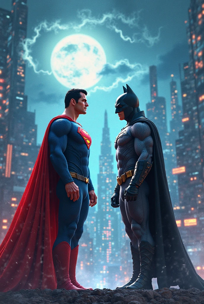  Anime hd quality Superman and batman in night