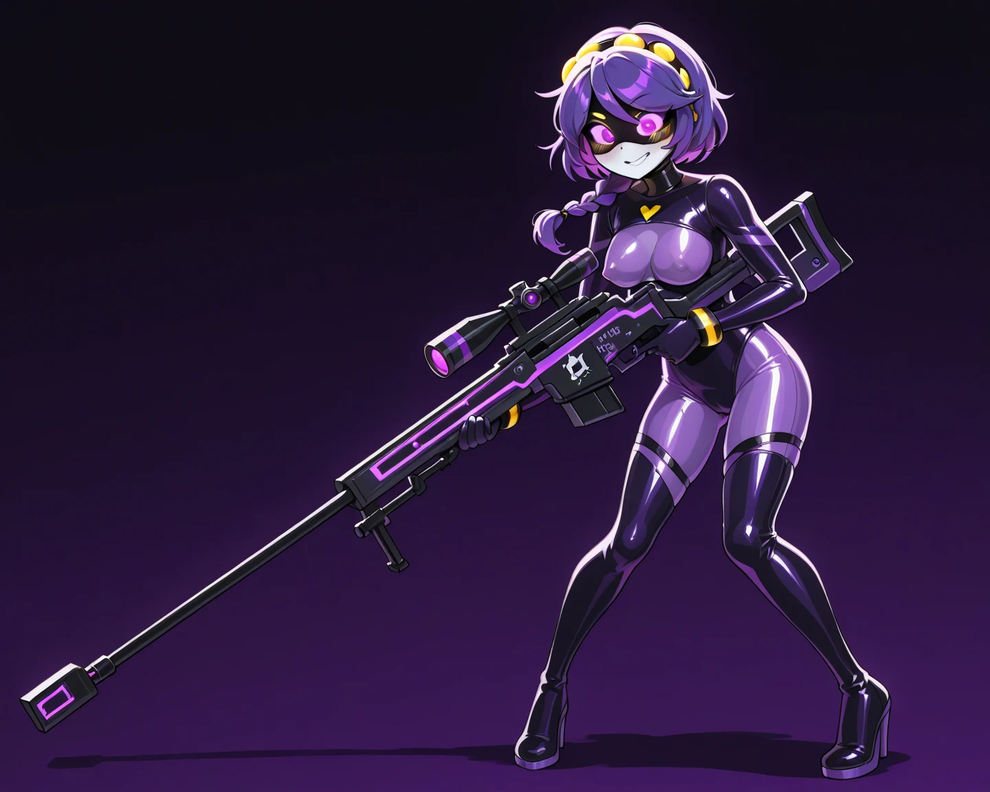 sexy,Hot,beautiful female agent,Gray-purple hair,Big breasts,Low cut clothing,black,boots,The body is on the back,Body twisting,whole body