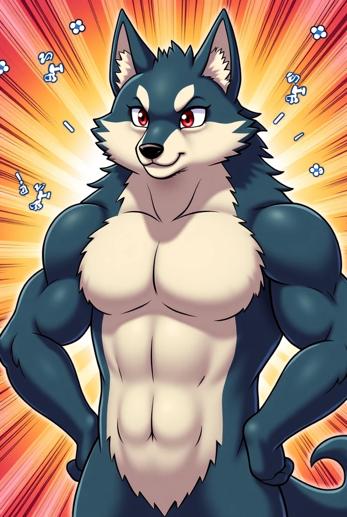 by zixiong, (1boy), solo, male, kemono, (blue wolf), white torso, (naked), wolf ears, handsome, muscular, adult, hunk, hot body, (detailed black eyes), detailed face, detailed hands, white eyebrows, (1 detailed big hard penis erection), thick body, nipples, (full-body), abs, 1 tail, 5 fingers/hand, 6-pack abs, masterpiece, high res, best quality), 8k, perfect art, (nsfw), (lineart), best anatomy, best light