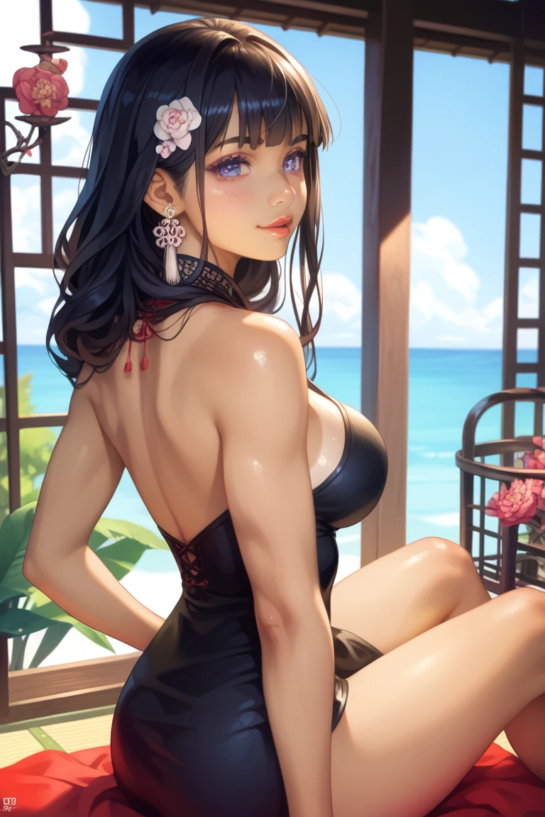(4k,8k,best quality, masterpiece:1.2), ultra-detailed, realistic, perfect face, perfect nose, detailed hair, detailed eyes, detailed lips, (((short medium shot))), realistic colors, studio lightning, small mouth, looking at viewer, glare, disdain, mature woman, makioze, wearing ffcl, looking at viewer, medium breasts, from below, , 20s