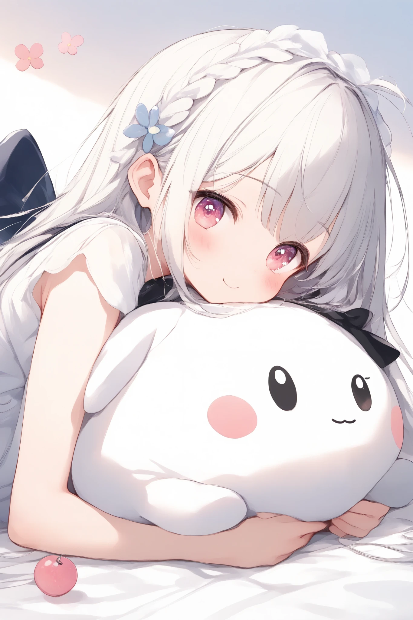 ´・ω・｀,white plush character