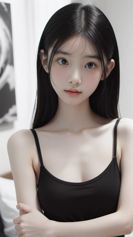 Dressed, (photo Realistic:1.4), (hyper Realistic:1.4), (Realistic:1.3), (Smoother lighting:1.05), (映画の照明Improvement of quality:0.9), 32k, One Girl,12-year-old girl, Realistic lighting, Backlight, Light on the face, Ray Tracing, (Bright light:1.2), (Improvement of quality:1.4), (Highest quality real texture skins:1.4), Detailed drawn eyes, Face drawn in detail, quality eyes, (tired, Sleepy and satisfied:0.0), Face close-up, (Enhances the body line:1.1), (Enhances the beauty of skin texture:1.1)、tits、Small breasts、Flat Chest、Bare Chest、Small beautiful pink nipples