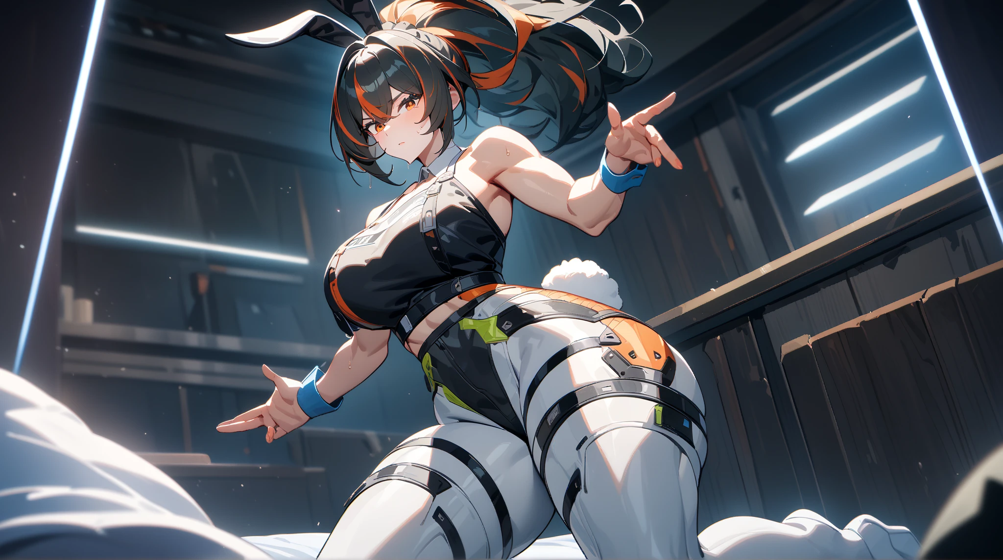 open legs, fighting stance