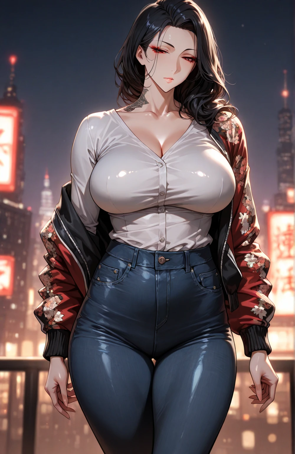 jacket lift,shirt lift,nsfw,(nipples peek:1.1),(shiny skin:1.5、nipples are visible),(masterpiece:1.4)、(highest qualthaty:1.4)、ultra high resolution、beautiful features、20 year old woman、black short bob、earrings、knthat hat、Beige sweater、scarf、plaid skirt、tights、(huge breasts:1.1)、red face、smile、that'It's snowing、city、walk、profile、sunrise、bust up shot
