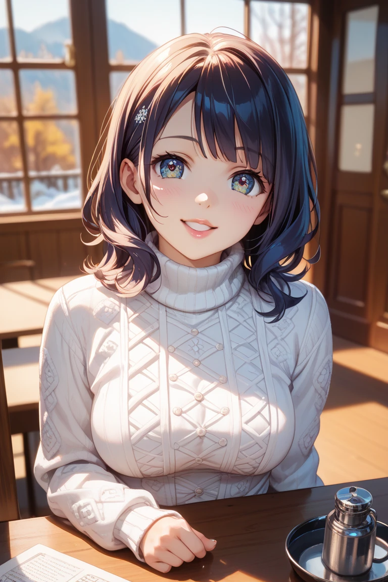 Highly detailed face, (()), pretty girl, Vibrant colors, Soft natural light, Bokeh effect. Winter clothing, Perfect Makeup, Professional photography, shower room, Vibrant colors, (smile, Laughter), 