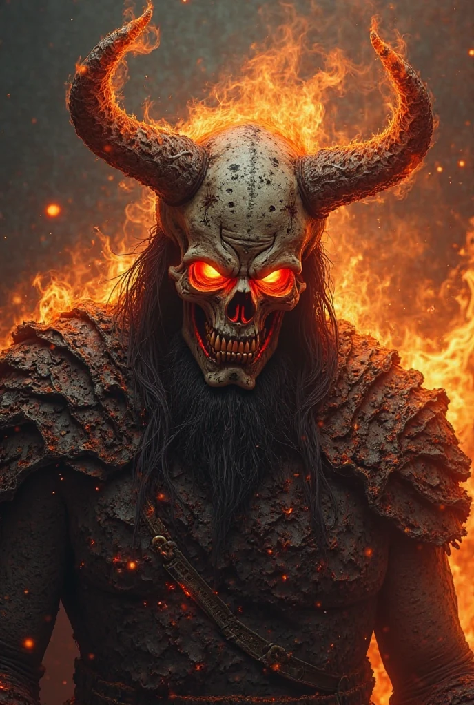uma imagem mental aterrorizante de uma figura masculina de pura maldade imersa em um ambiente hediondo e hellish, obscure place coming from hell, dark ritual, appearance like a demon with sinister glowing eyes that evoke instant terror, evil beast, demon, demon, abyss, hellish, nether, CONVICTION, traje hellish que exala uma aura maligna e brilhante, carne, ossos, skull, bloodstains, ambiente ao redor como uma paisagem hellish, distorted shadows, agonizing, obscure, terrible nightmare, horor, demonic presence, bleed, log, abate, carnificina, butcher shop, highest quallity, 4K, best composition, Depth of field, blossom, lens 1.8, 25mm, work of art
