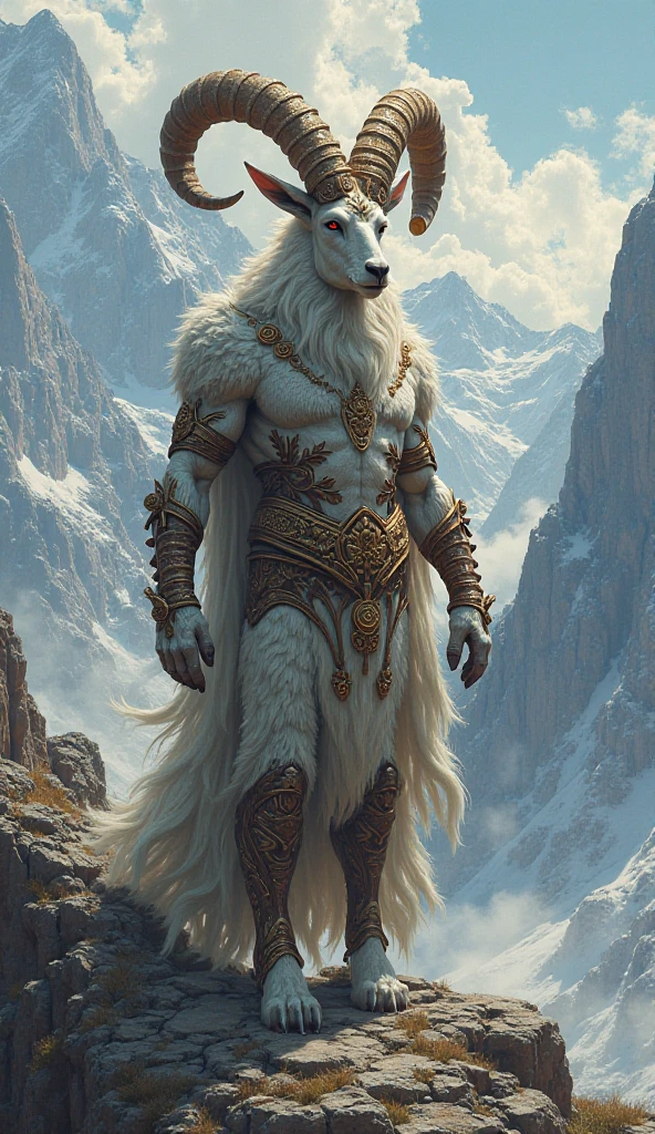 Humanoid creature that is covered in fur, with tusks protruding from the lower jaw. Wearing a loin cloth and standing in a frozen tundra. humanoid, fantasy art,  Official art, award winning digital painting, digital illustration, extremely detailed, 4k, ultra hd, rococo, polished, intricate, realistic fantasy art, sharp focus, concept art, art by wlop, (2d vector illustration)
